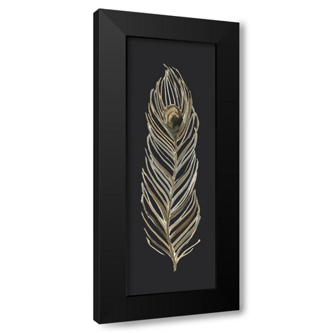 Soft Feather on Black I Black Modern Wood Framed Art Print with Double Matting by Swatland, Sally