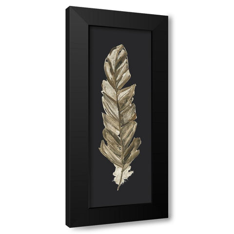 Soft Feather on Black II Black Modern Wood Framed Art Print with Double Matting by Swatland, Sally