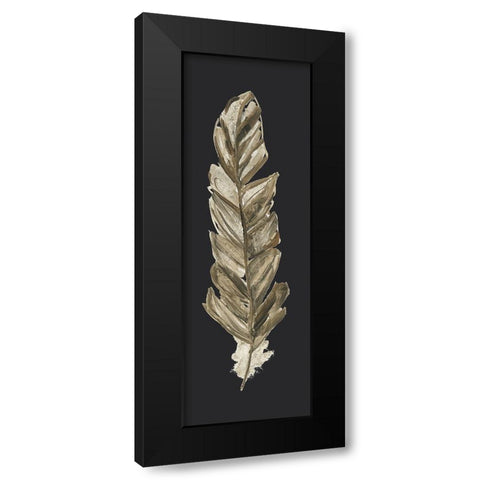 Soft Feather on Black II Black Modern Wood Framed Art Print by Swatland, Sally