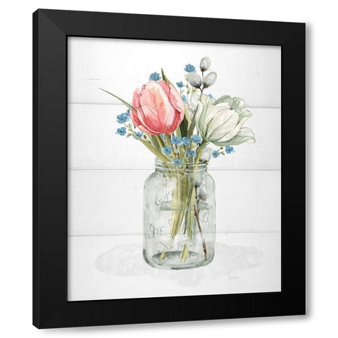 Farmhouse Tulip  Black Modern Wood Framed Art Print by Finn, Livi