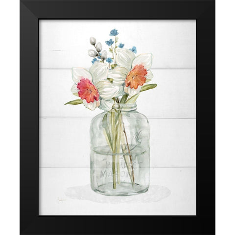 Farmhouse Daffodil Black Modern Wood Framed Art Print by Finn, Livi