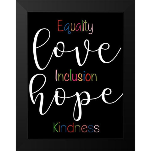 Equality Black Modern Wood Framed Art Print by CAD Designs