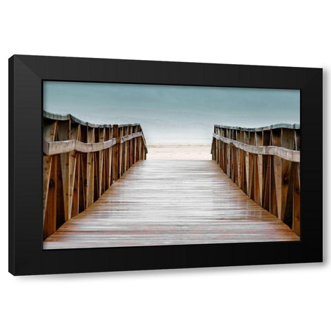 Ocean Boardwalk Black Modern Wood Framed Art Print by Delimont, Danita