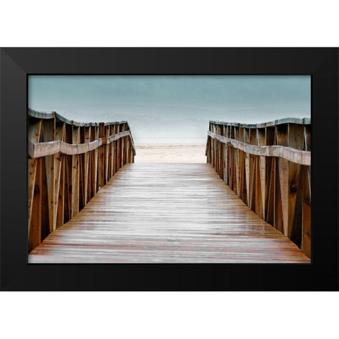 Ocean Boardwalk Black Modern Wood Framed Art Print by Delimont, Danita