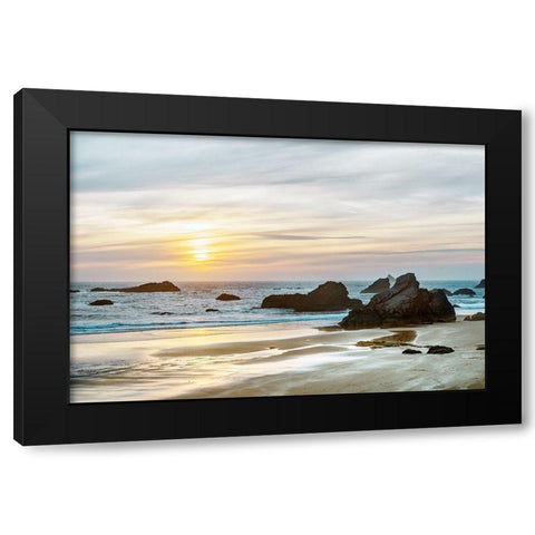 Twilight Bay Black Modern Wood Framed Art Print with Double Matting by Delimont, Danita