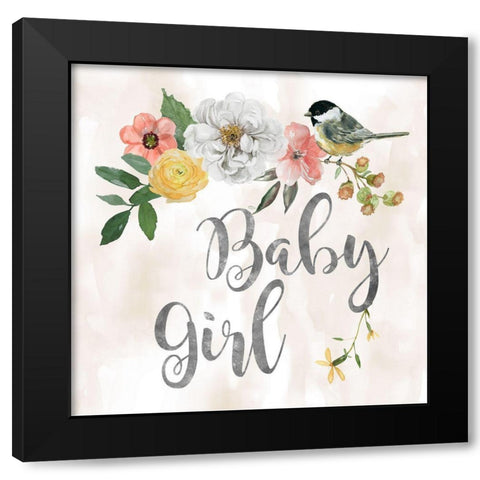 Baby Girl Black Modern Wood Framed Art Print with Double Matting by Robinson, Carol