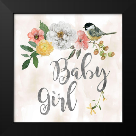 Baby Girl Black Modern Wood Framed Art Print by Robinson, Carol