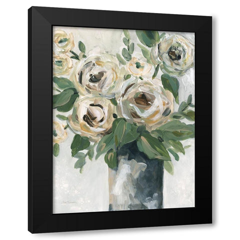 Floral Depth Black Modern Wood Framed Art Print by Robinson, Carol