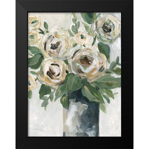 Floral Depth Black Modern Wood Framed Art Print by Robinson, Carol