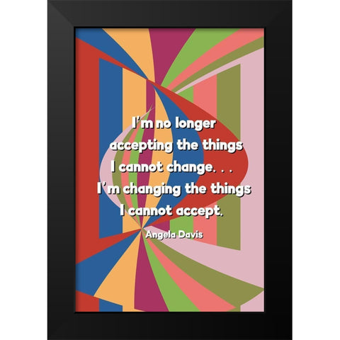 Changing the Things Black Modern Wood Framed Art Print by CAD Designs