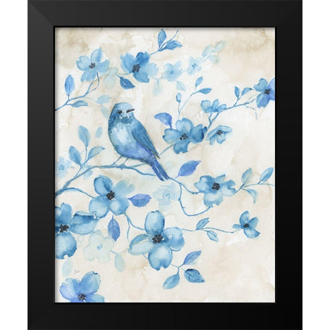 Bluebird Happiness I Black Modern Wood Framed Art Print by Nan