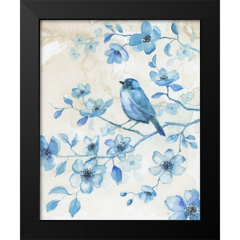 Bluebird Happiness I Black Modern Wood Framed Art Print by Nan