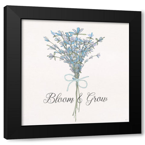 Bloom and Grow Black Modern Wood Framed Art Print by Jill, Susan