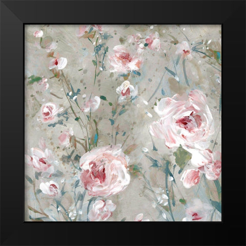 Delicate Pink Blossoms I Black Modern Wood Framed Art Print by Robinson, Carol
