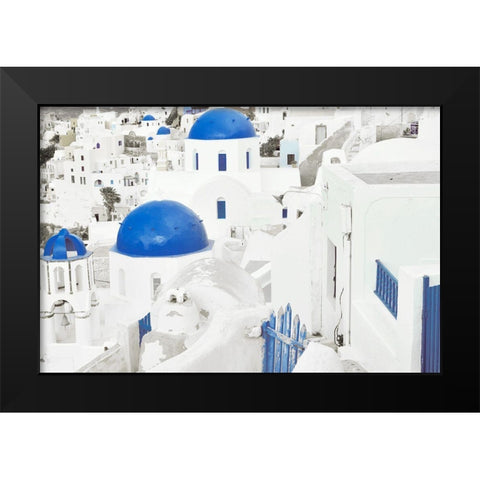 Santorini Revisit Black Modern Wood Framed Art Print by Delimont, Danita
