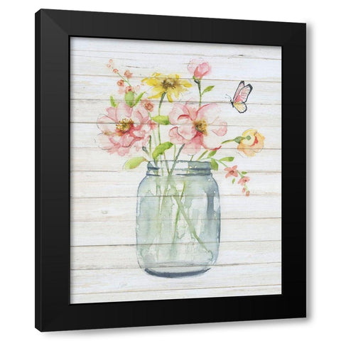 Soft Bouquet I Black Modern Wood Framed Art Print with Double Matting by Nan