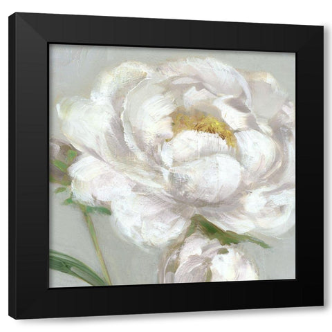 Peony Detail I Black Modern Wood Framed Art Print with Double Matting by Swatland, Sally