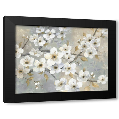 Golden Garden Black Modern Wood Framed Art Print by Nan