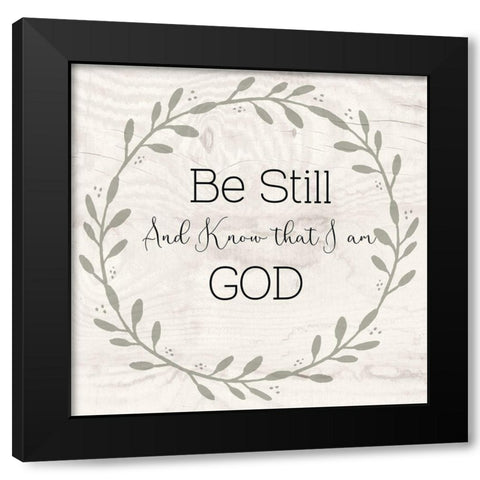 Be Still Black Modern Wood Framed Art Print with Double Matting by Jill, Susan