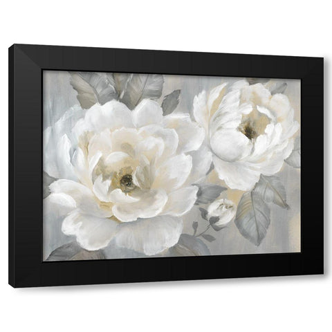 Perfect Peonies Black Modern Wood Framed Art Print with Double Matting by Nan