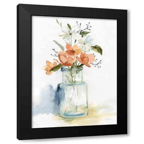 Simple Blossoms I Black Modern Wood Framed Art Print by Robinson, Carol