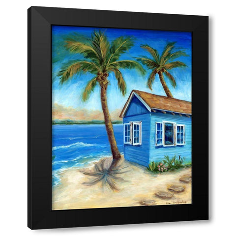 Tropicana Cabana II Black Modern Wood Framed Art Print with Double Matting by Dunlap, Marilyn