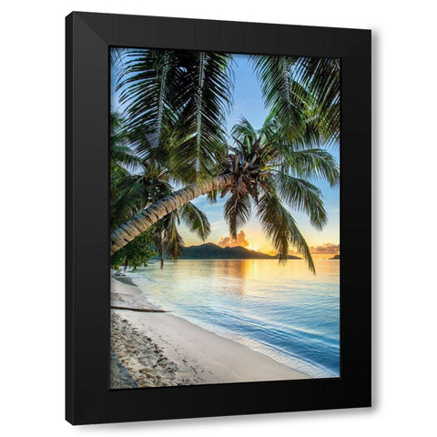 Beautiful Beach Sunset Black Modern Wood Framed Art Print with Double Matting by Delimont, Danita