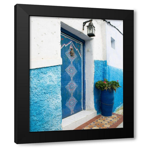 Morocco Door Black Modern Wood Framed Art Print with Double Matting by Delimont, Danita