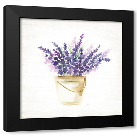 Bucket of Lavender I Black Modern Wood Framed Art Print by Nan