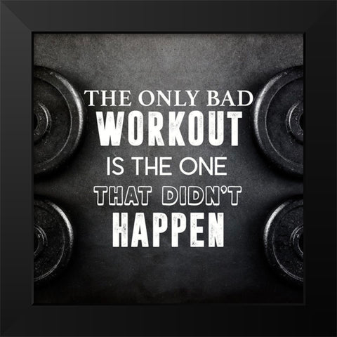 Bad Workout Black Modern Wood Framed Art Print by CAD Designs