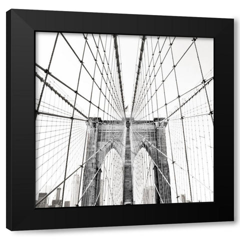 Brooklyn Bridge Black Modern Wood Framed Art Print by Carpentieri, Natalie