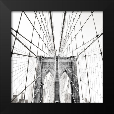 Brooklyn Bridge Black Modern Wood Framed Art Print by Carpentieri, Natalie