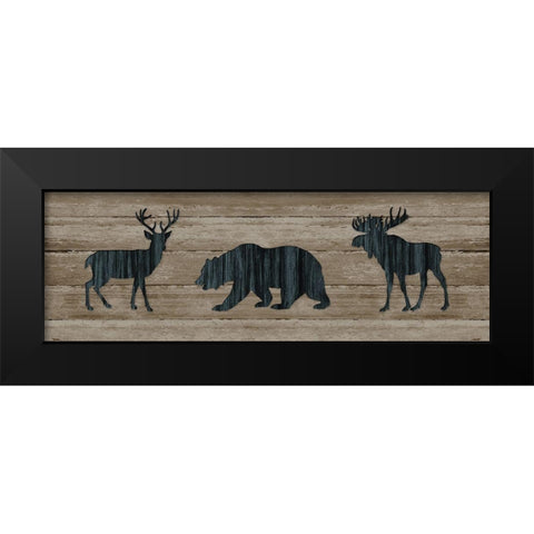 Woodland Trio Black Modern Wood Framed Art Print by Robinson, Carol