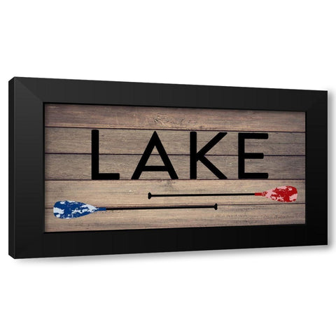 Lake Paddles Black Modern Wood Framed Art Print with Double Matting by Santiago, Daniela
