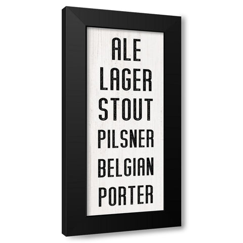 Beer List Black Modern Wood Framed Art Print with Double Matting by CAD Designs