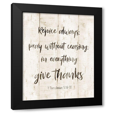 Rejoice Always Black Modern Wood Framed Art Print with Double Matting by Designs, CAD