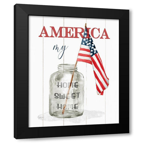 America My Home Black Modern Wood Framed Art Print with Double Matting by Finn, Livi