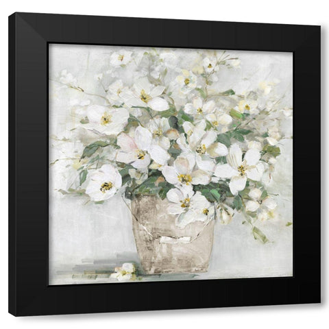 Spring Cottage Blooms II Black Modern Wood Framed Art Print with Double Matting by Swatland, Sally