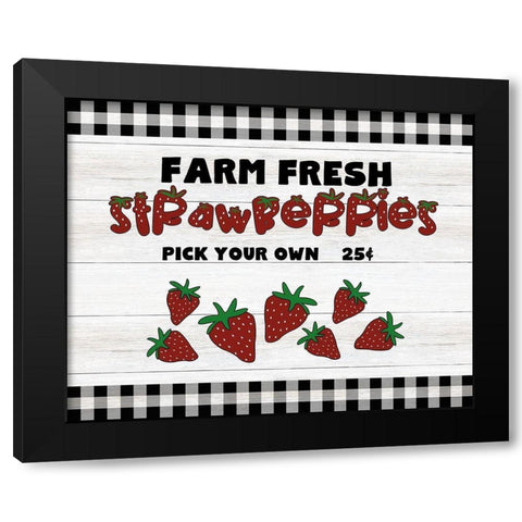 Farm Fresh Black Modern Wood Framed Art Print with Double Matting by CAD Designs