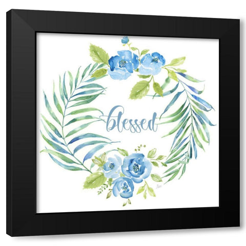 Tropical Blessed Black Modern Wood Framed Art Print with Double Matting by Nan