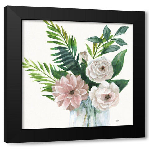 Tropical Romance Black Modern Wood Framed Art Print by Nan