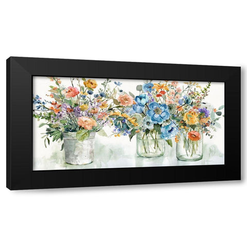 Flower Market Display Black Modern Wood Framed Art Print with Double Matting by Robinson, Carol