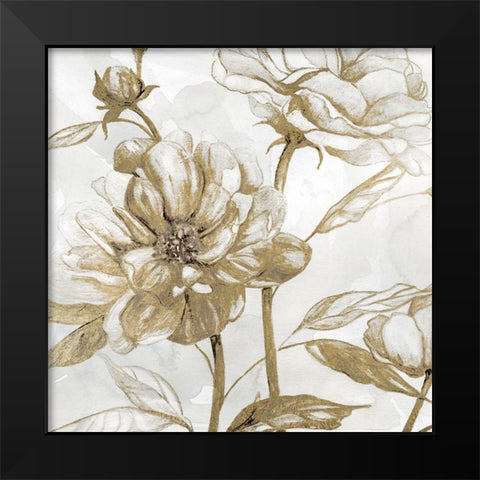 Peony Glitz I Black Modern Wood Framed Art Print by Robinson, Carol