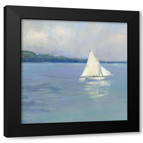 Distant Sail I Black Modern Wood Framed Art Print with Double Matting by Swatland, Sally