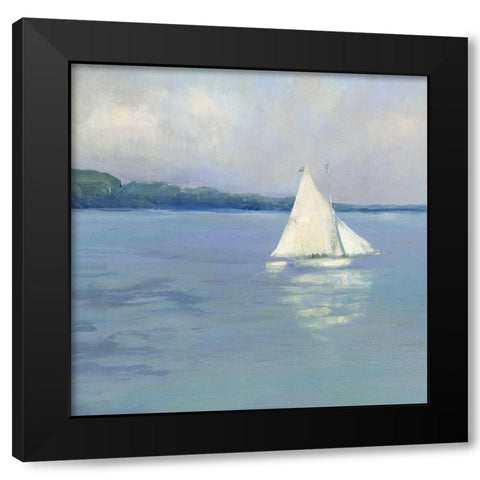 Distant Sail I Black Modern Wood Framed Art Print by Swatland, Sally