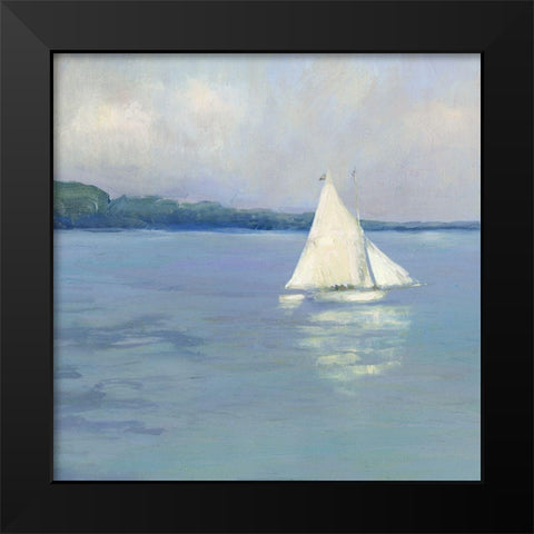 Distant Sail I Black Modern Wood Framed Art Print by Swatland, Sally