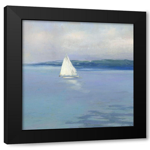 Distant Sail II Black Modern Wood Framed Art Print with Double Matting by Swatland, Sally