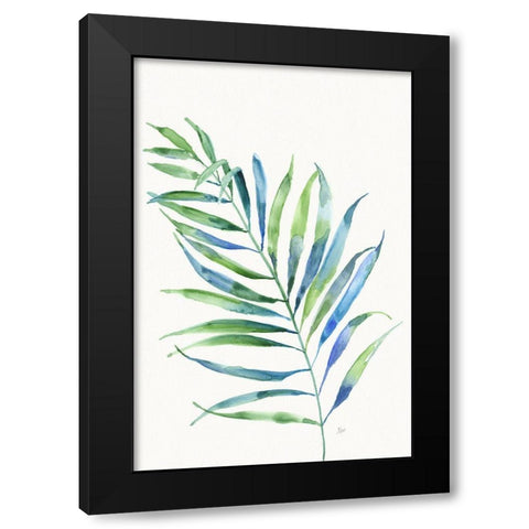 Aqua Fond II Black Modern Wood Framed Art Print with Double Matting by Nan