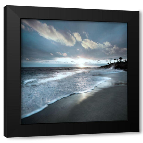 Sunset Beach Black Modern Wood Framed Art Print by Delimont, Danita