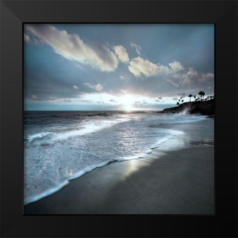 Sunset Beach Black Modern Wood Framed Art Print by Delimont, Danita